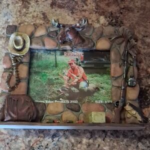 Rustic Stone and Wood Picture Frame